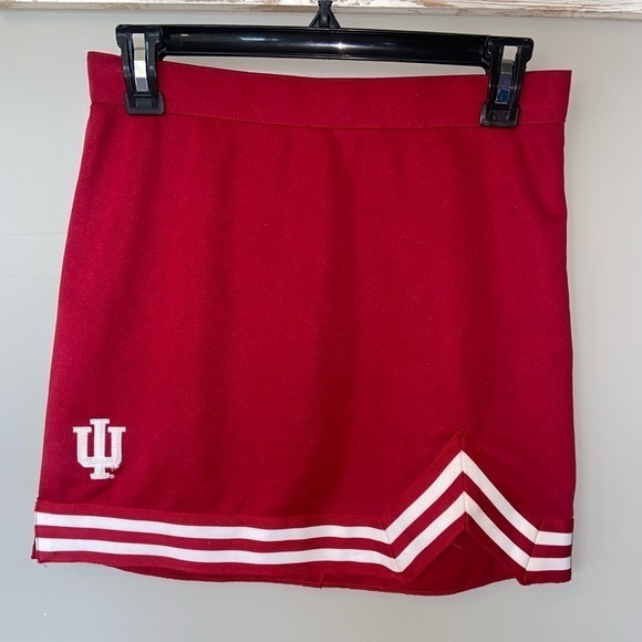 Zoozatz Sm Womens IU Indiana University Cheerleading Skirt Crimson Candy Stripe - Picture 1 of 5